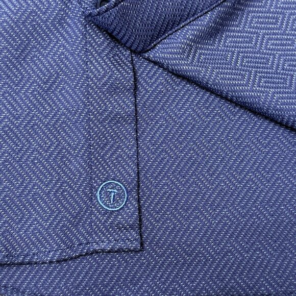 Twillory Untuck(able) Men’s Sz M Blue Geometric Button‑Down Shirt Preppy - Picture 3 of 10